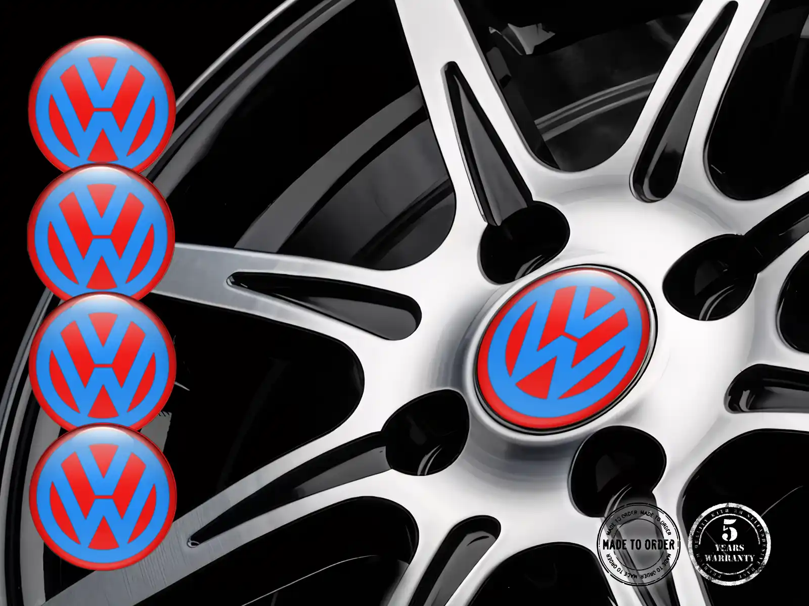VW Insignia de Rueda Logo Pegatinas Cúpula Personalizadas